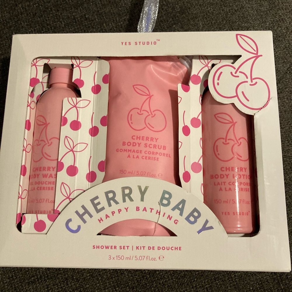 Cherry Baby Shower Set - Pink